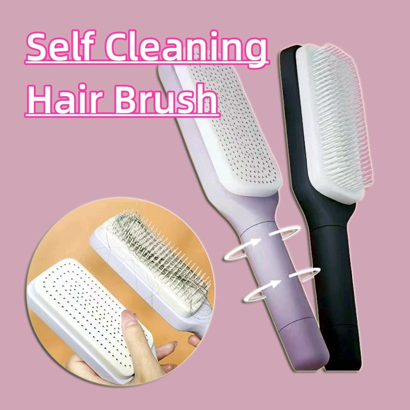 4-in-1 Self-Cleaning Hair Brush – Anti-Static Massage Comb with Rotating Scalable Design