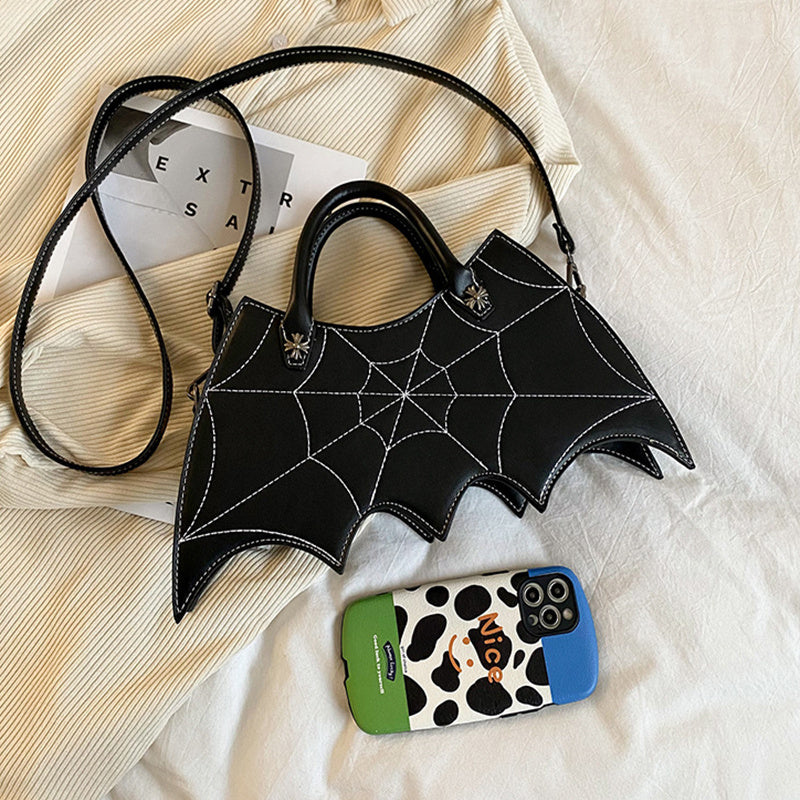 Halloween Batgirl Handbag – Spider Web Crossbody Shoulder Bag