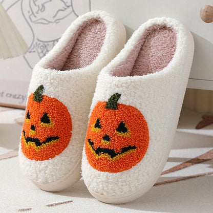Cartoon Pumpkin House Slippers – Warm Unisex Indoor Footwear