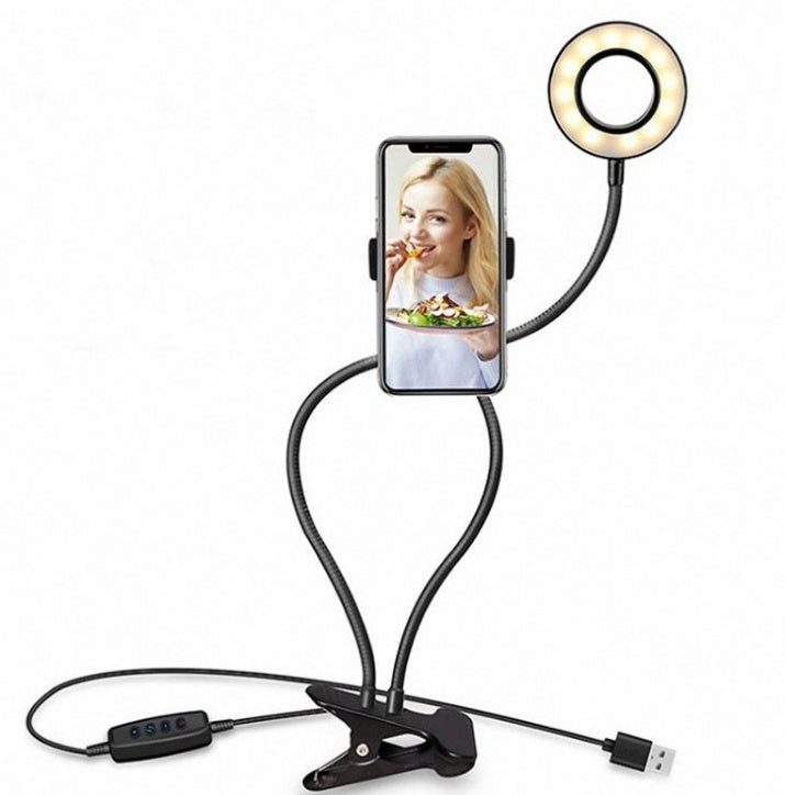 LED Selfie Ring Light – 8cm Adjustable Stand for Makeup & Live Streaming