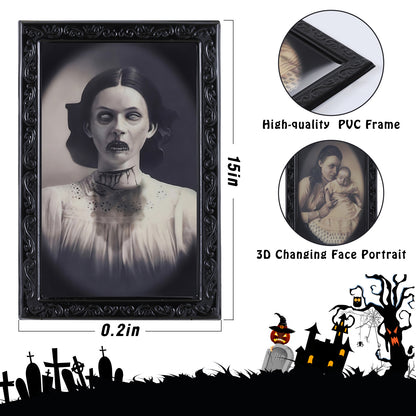 Haunted House 3D Face Changing Frame – Scary Halloween Decoration