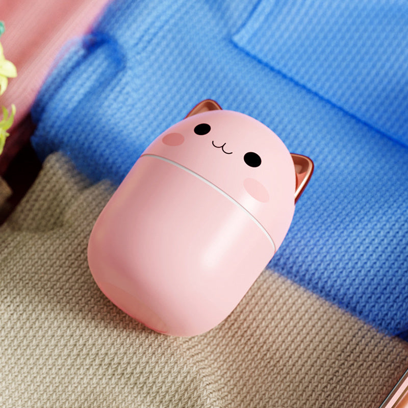 Cute Cat Air Humidifier – Silent USB Cool Mist Aroma Diffuser with LED Light for Home, Office & Car