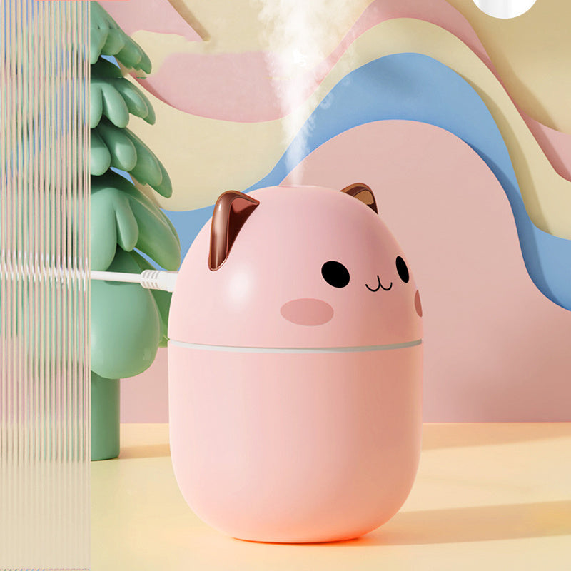 Cute Cat Air Humidifier – Silent USB Cool Mist Aroma Diffuser with LED Light for Home, Office & Car