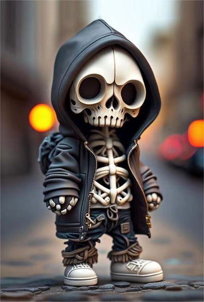 Skeleton Doll Ornament – Resin Halloween Decoration for Home