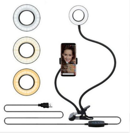 LED Selfie Ring Light – 8cm Adjustable Stand for Makeup & Live Streaming