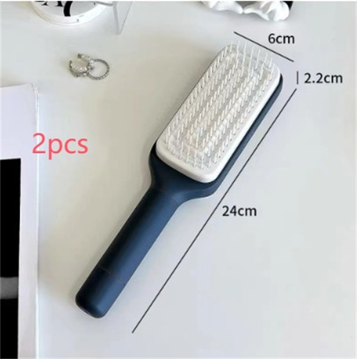 4-in-1 Self-Cleaning Hair Brush – Anti-Static Massage Comb with Rotating Scalable Design