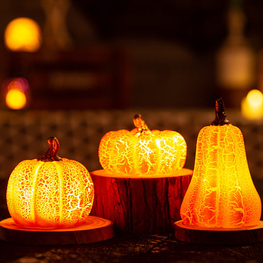 Glowing Pumpkin LED Candle Lamp – Haunted Halloween Décor