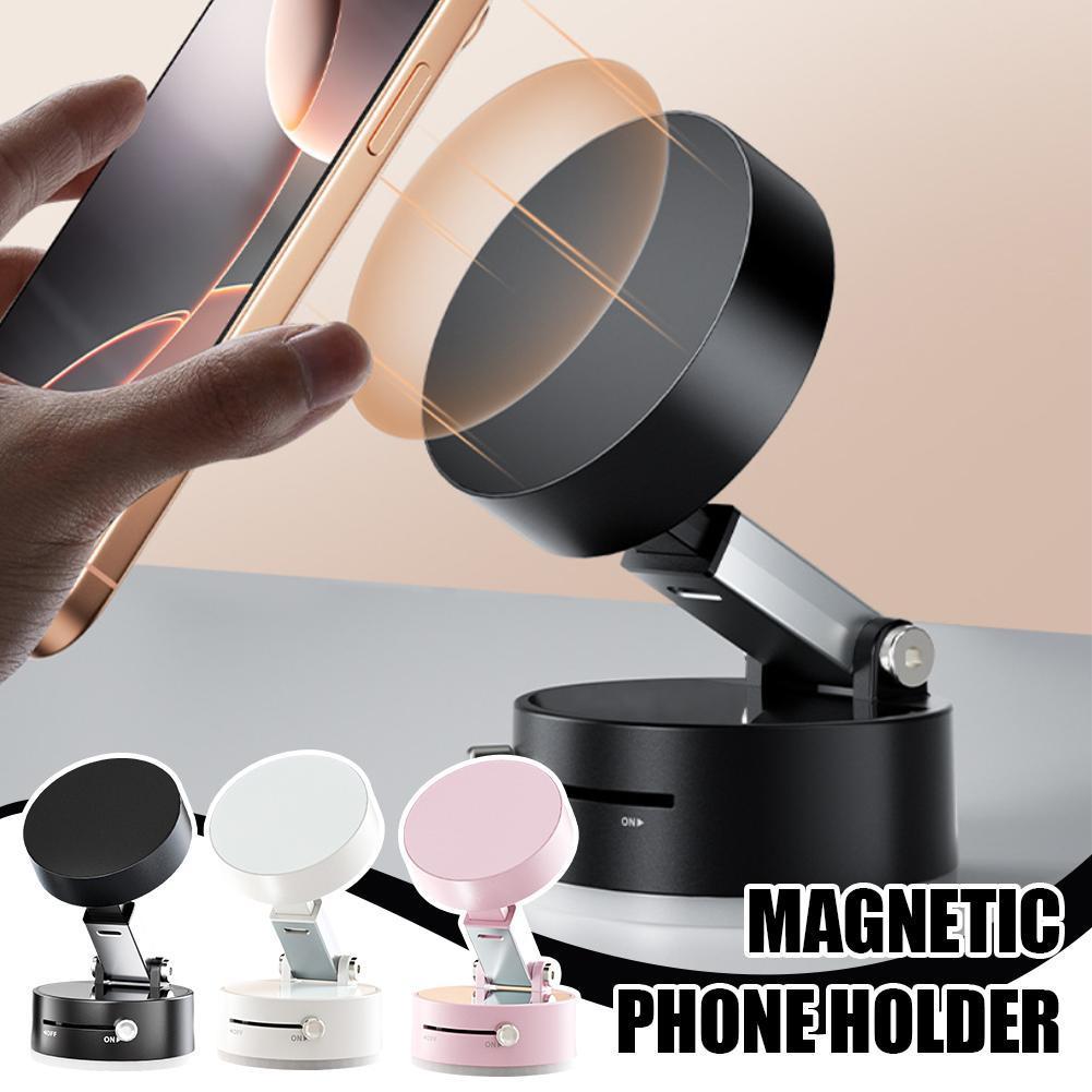 Magnetic Car Phone Mount – Foldable Suction Cup Holder for Smartphones & GPS