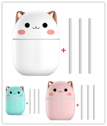 Cute Cat Air Humidifier – Silent USB Cool Mist Aroma Diffuser with LED Light for Home, Office & Car