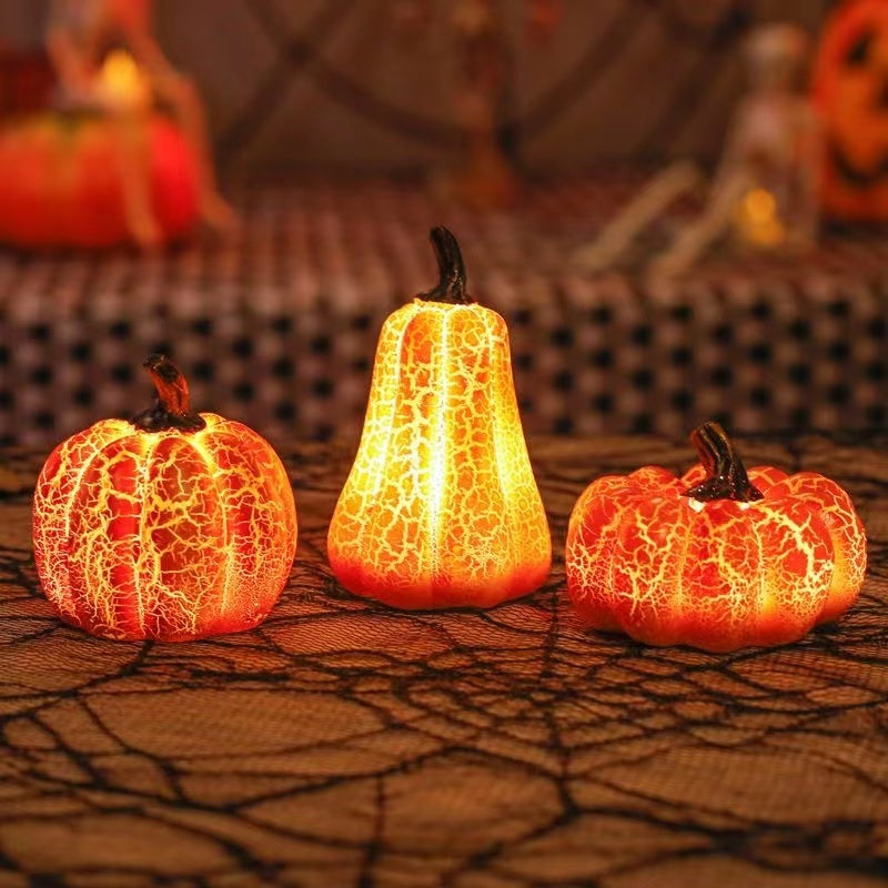 Glowing Pumpkin LED Candle Lamp – Haunted Halloween Décor