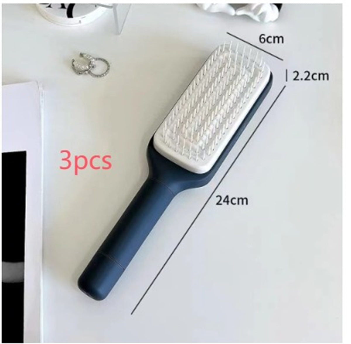 4-in-1 Self-Cleaning Hair Brush – Anti-Static Massage Comb with Rotating Scalable Design