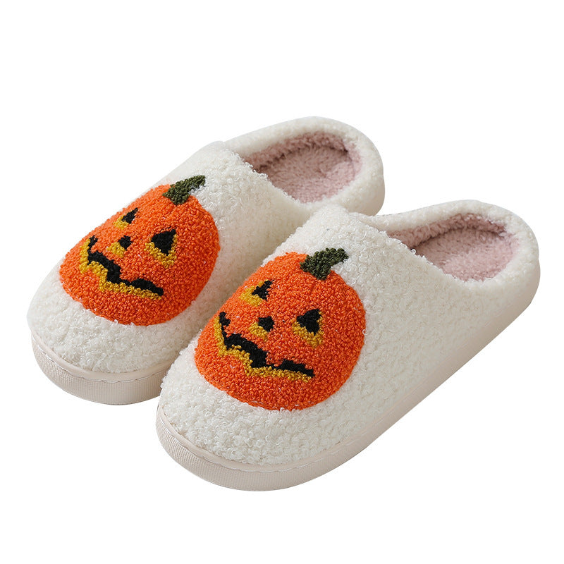 Cartoon Pumpkin House Slippers – Warm Unisex Indoor Footwear