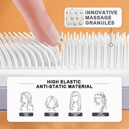 4-in-1 Self-Cleaning Hair Brush – Anti-Static Massage Comb with Rotating Scalable Design
