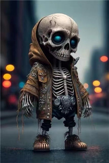 Skeleton Doll Ornament – Resin Halloween Decoration for Home