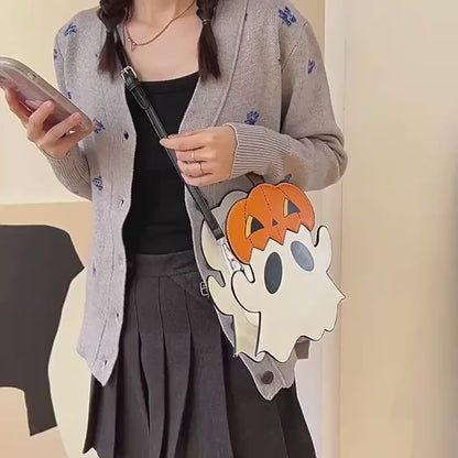 Cute Halloween Shoulder Bag – Pumpkin & Ghost 3D Crossbody Candy Purse